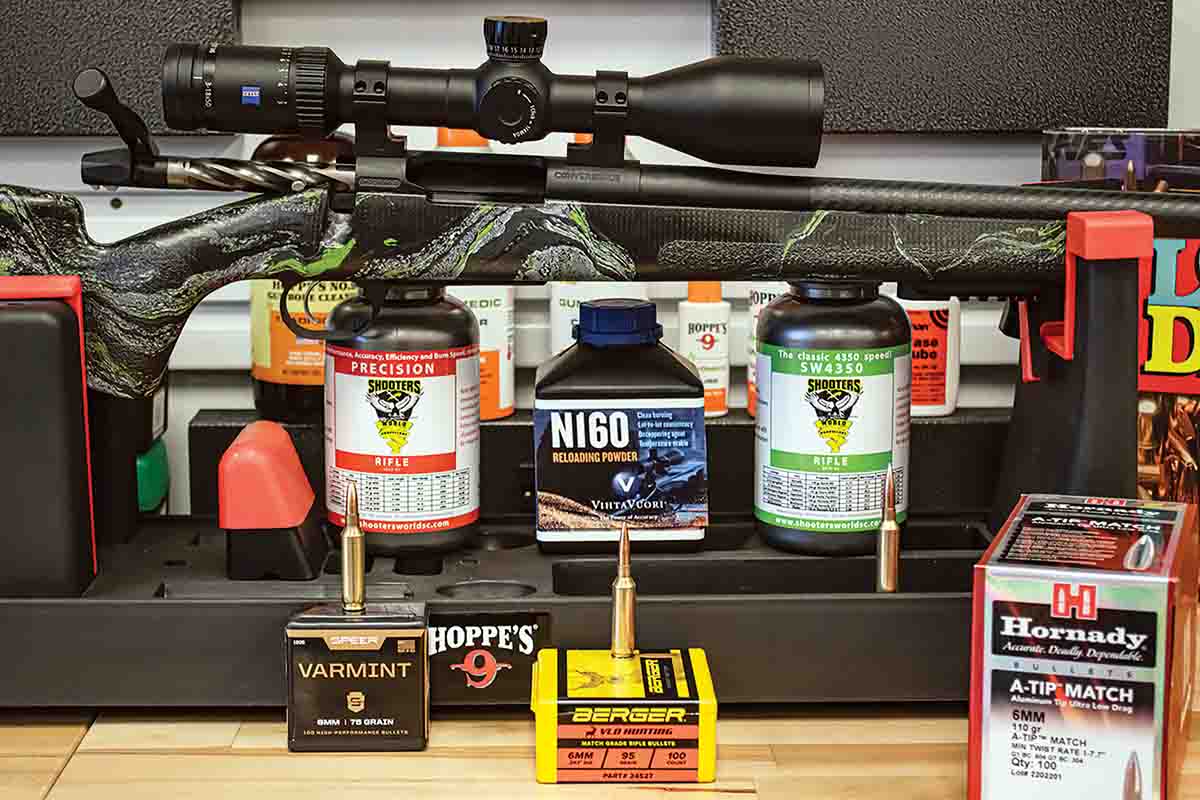 These three powder and bullet combinations were repeatedly tested across six days and varying environmental conditions with excellent results.